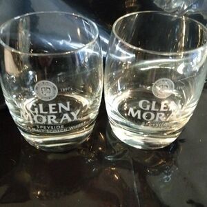 2 Glen Moray Scotch Whiskey Rocks Glasses